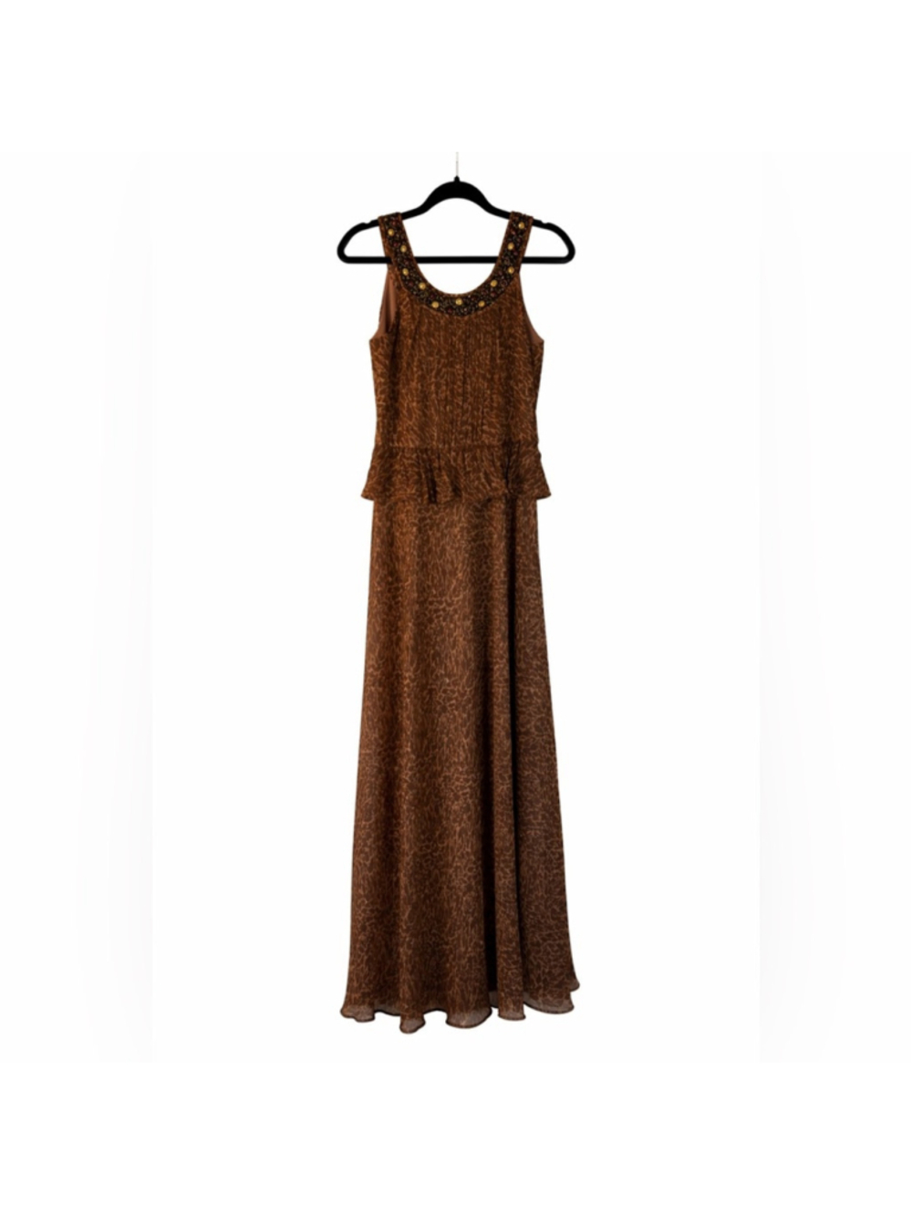 Vintage Chetta B Silk Beaded Maxi Dress
